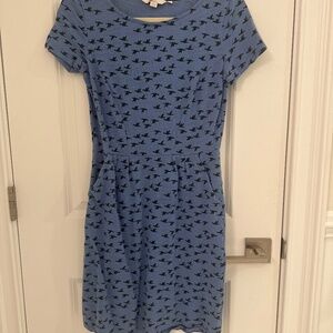 Boden blue dress with birds